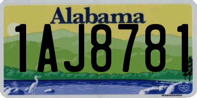 AL license plate 1AJ8781