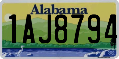 AL license plate 1AJ8794