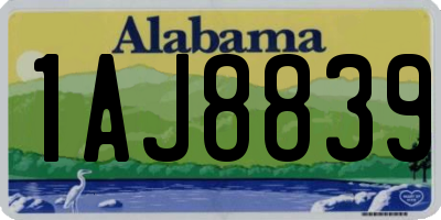 AL license plate 1AJ8839