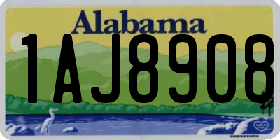 AL license plate 1AJ8908