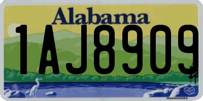 AL license plate 1AJ8909
