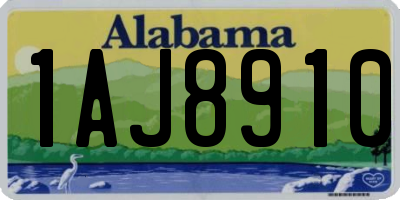 AL license plate 1AJ8910