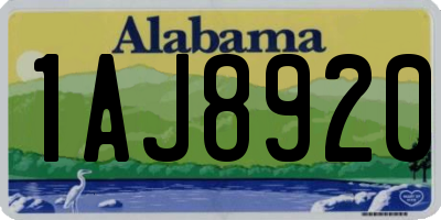 AL license plate 1AJ8920