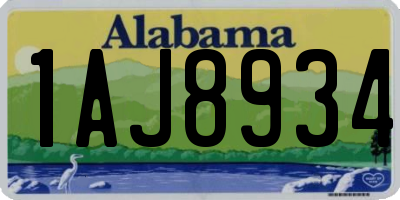 AL license plate 1AJ8934