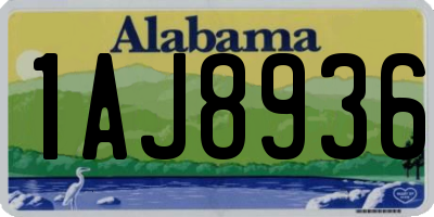 AL license plate 1AJ8936