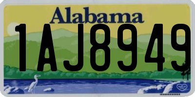 AL license plate 1AJ8949
