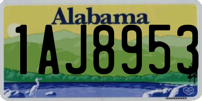 AL license plate 1AJ8953