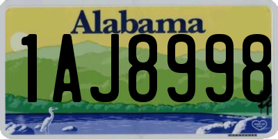 AL license plate 1AJ8998