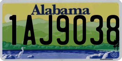 AL license plate 1AJ9038