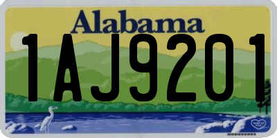 AL license plate 1AJ9201