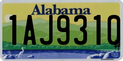 AL license plate 1AJ9310