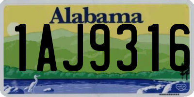 AL license plate 1AJ9316