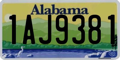 AL license plate 1AJ9381