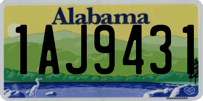 AL license plate 1AJ9431