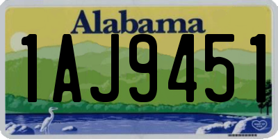 AL license plate 1AJ9451