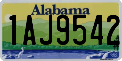 AL license plate 1AJ9542