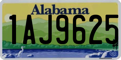 AL license plate 1AJ9625