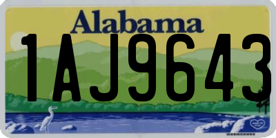 AL license plate 1AJ9643