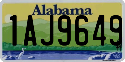 AL license plate 1AJ9649