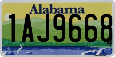 AL license plate 1AJ9668