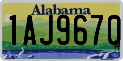 AL license plate 1AJ9670