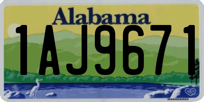 AL license plate 1AJ9671