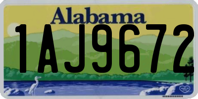 AL license plate 1AJ9672