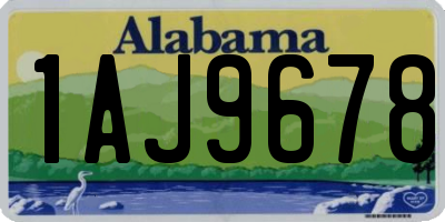 AL license plate 1AJ9678