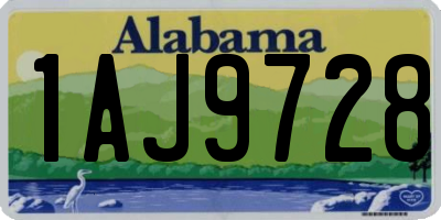 AL license plate 1AJ9728