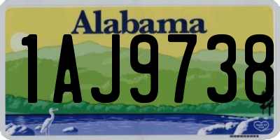 AL license plate 1AJ9738