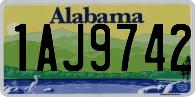 AL license plate 1AJ9742