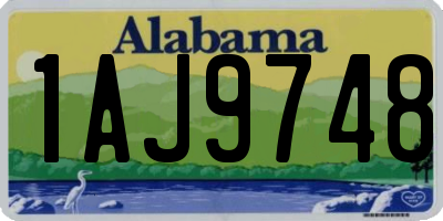 AL license plate 1AJ9748