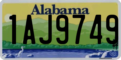 AL license plate 1AJ9749