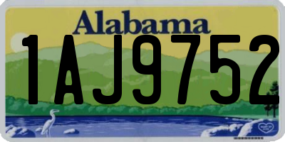 AL license plate 1AJ9752