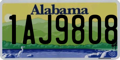 AL license plate 1AJ9808