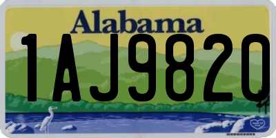 AL license plate 1AJ9820