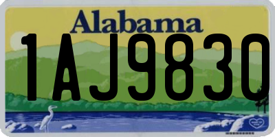 AL license plate 1AJ9830