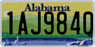 AL license plate 1AJ9840