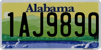 AL license plate 1AJ9890