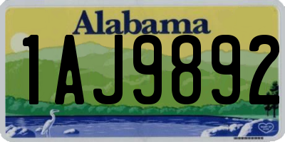 AL license plate 1AJ9892