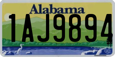 AL license plate 1AJ9894