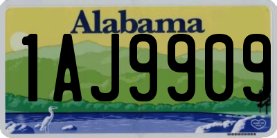 AL license plate 1AJ9909