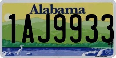 AL license plate 1AJ9933