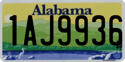 AL license plate 1AJ9936