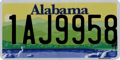 AL license plate 1AJ9958