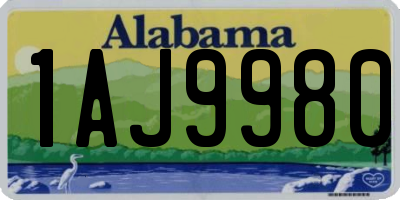 AL license plate 1AJ9980