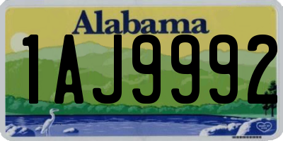 AL license plate 1AJ9992