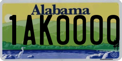 AL license plate 1AK0000
