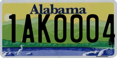 AL license plate 1AK0004