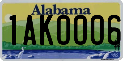 AL license plate 1AK0006